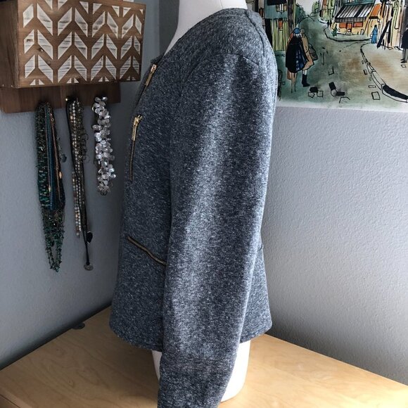 CALVIN KLEIN Cropped Moto Jacket - Gypsy Chic - Picture 4 of 11